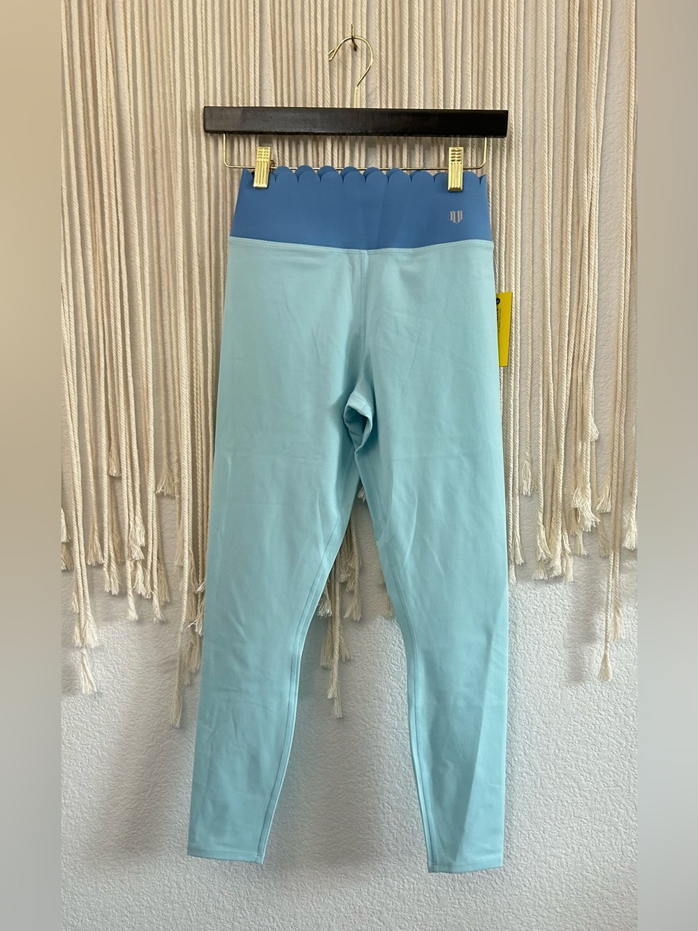 Eleven by Venus Williams Two Toned Blue Leggings with scalloped waistband SZ S - Picture 9 of 16